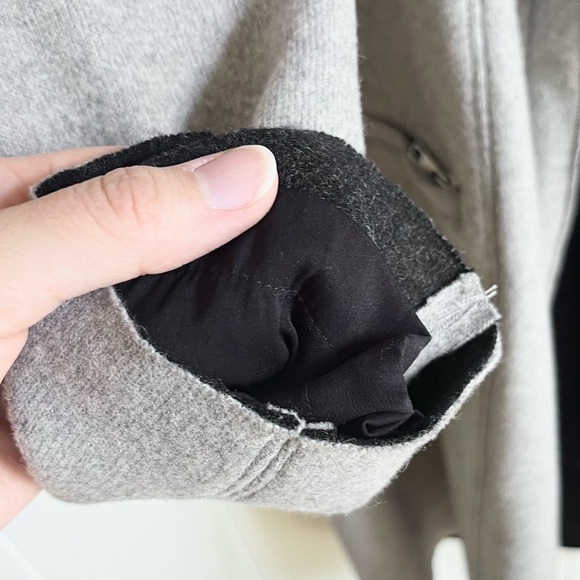 Helmet Lang Long Line Wool Blend Grey Black Zip Front Coat Sz Sm Retails… - Picture 6 of 14